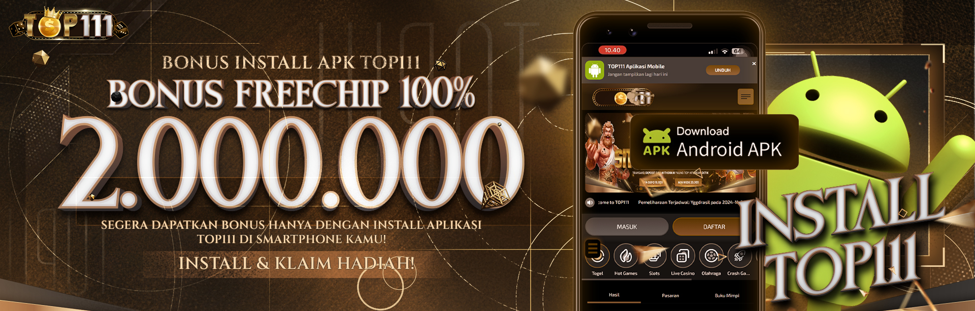 BONUS DOWNLOAD APK FREECHIP 100% 2 JUTA